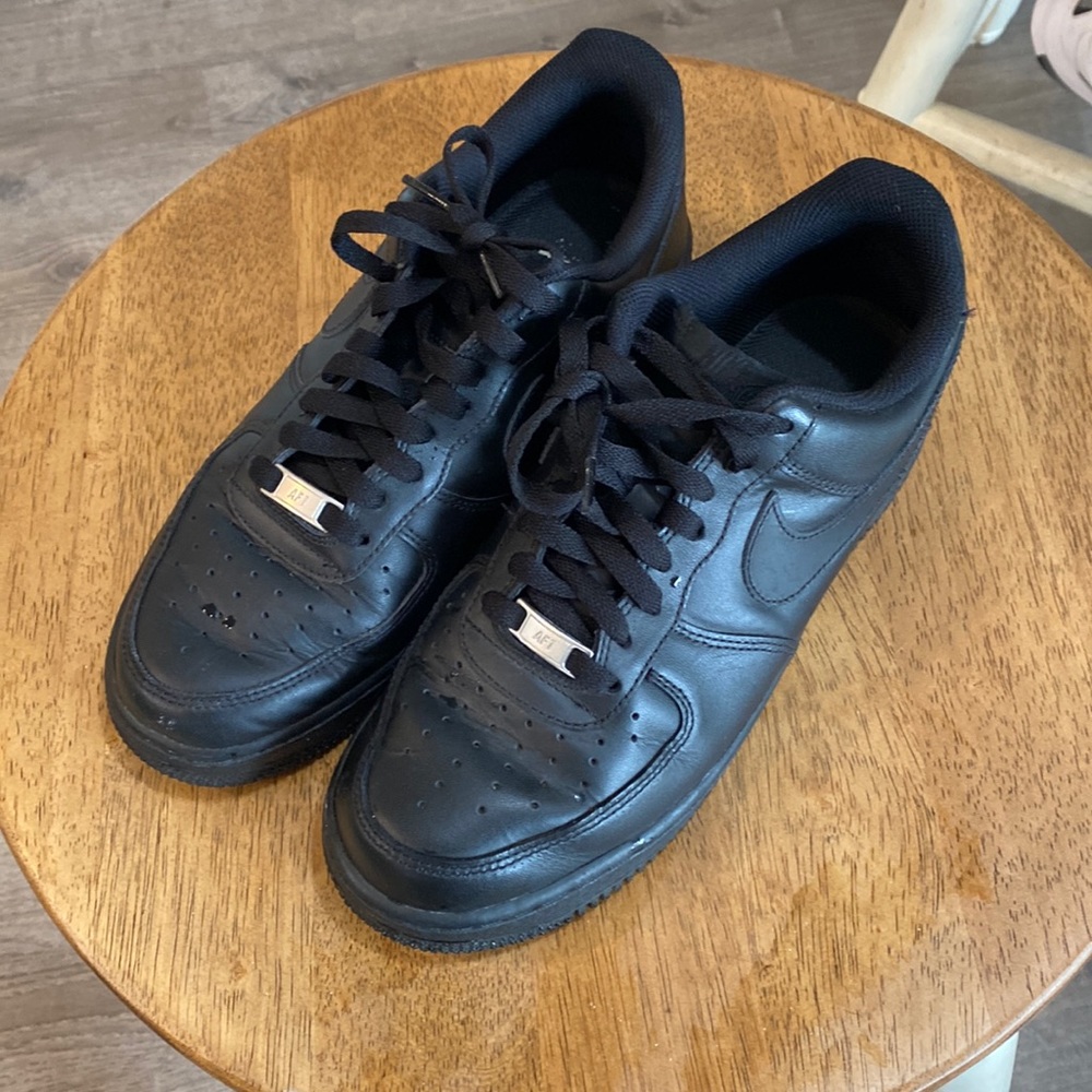 Nike Air Force 1 black cw2288001. Like new, other than minor crease.  8.5